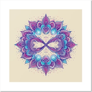 Mandala Purple Blue 2 Posters and Art